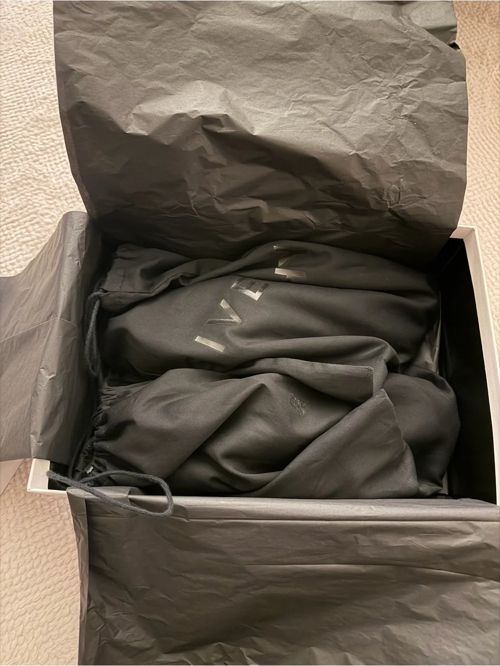 Givenchy White Gift Box with Black Tissue and Branded Card